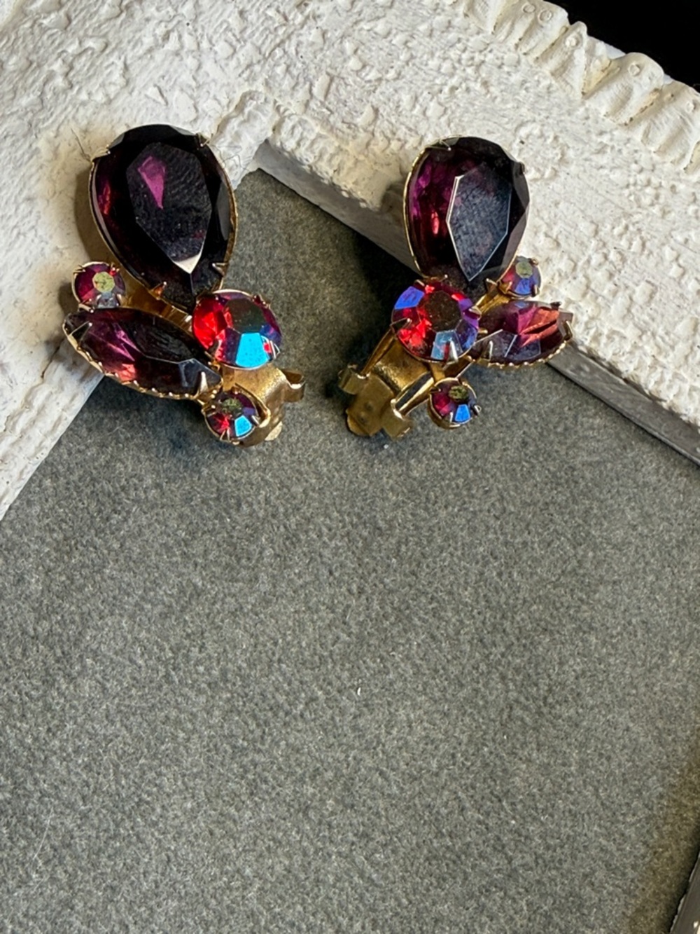 Beau Jewels Purple Rhinestone Crawler Earrings